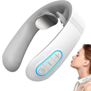 Electric Pulse Neck Massager with Heat – 10 Modes, 15 Intensities for Deep Tissue Pain Relief – Cordless, Intelligent Massager for Men & Women