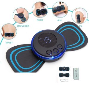 Mini Butterfly Electric Rechargeable TENS Massager Deep Tissue with 8 Modes, 19 Levels Patch for Shoulder, Neck, Arms, Legs, Neck, Men/Women